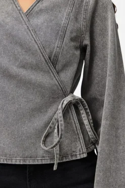 Pcfenna Ls Denim Wrap Shirt Fsy*Pieces Outlet