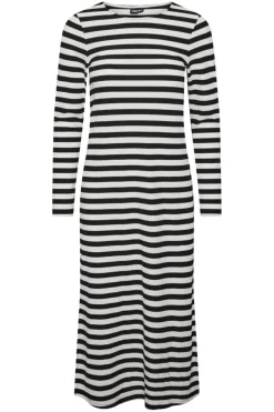 Pieces Pcfiline Ls O-Neck Midi Dress Kac< Kjoler