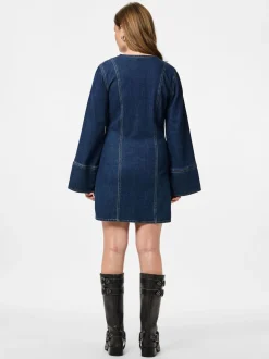 Pieces Pcflora Ls Denim Dress< Kjoler|Ammevenligt Tøj