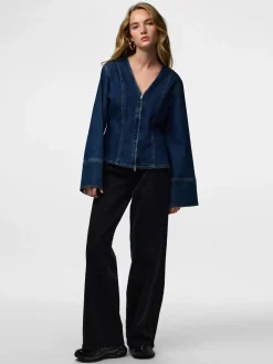 Pieces Pcflora Ls Denim Shirt< Bluser & Skjorter|Ammevenligt Tøj