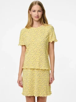 Pieces Pcflora Ss O-Neck Top< T-Shirts & Toppe