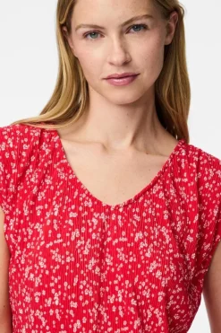 Pcflora Ss V-Neck Top*Pieces Sale