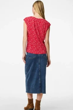 Pcflora Ss V-Neck Top*Pieces Sale