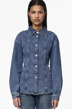 Pieces Pcginny Ls Denim Shirt Jit< Bluser & Skjorter|Ammevenligt Tøj