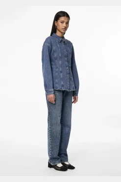 Pieces Pcginny Ls Denim Shirt Jit< Bluser & Skjorter|Ammevenligt Tøj