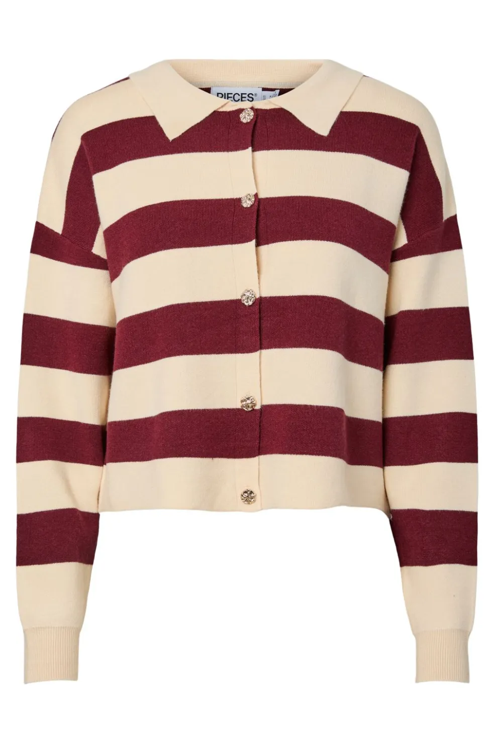 Pcjassy Ls Polo Knit Cardigan*Pieces Sale