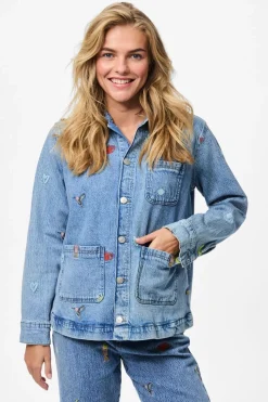 Pcjidi Ls Denim Shacket Mpa*Pieces Clearance