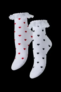 Pcjoline Xmas Lace Heart Sock 2 Pack*Pieces