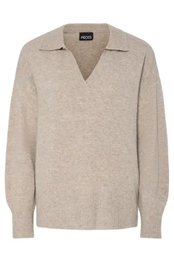 Pieces Pcmalou Ls Polo Knit< Bluser & Skjorter|Strik