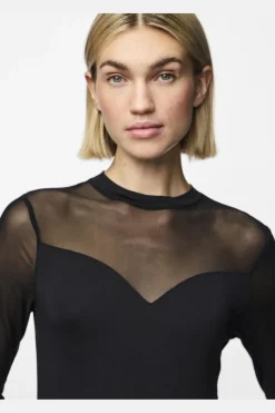 Pieces Pcmilly Ls Mesh Bodystocking< Bluser & Skjorter|Nattøj & Lingeri