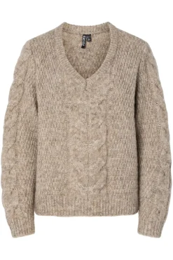 Pcnina Ls V-Neck Knit*Pieces Hot