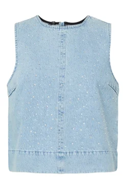 Pcnoel Sl O-Neck Denim Top Fsy*Pieces