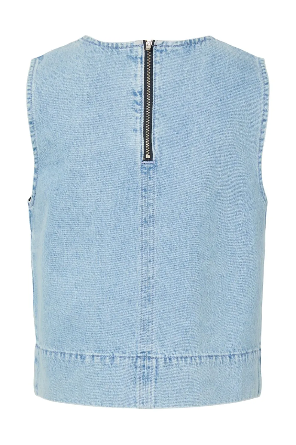 Pcnoel Sl O-Neck Denim Top Fsy*Pieces