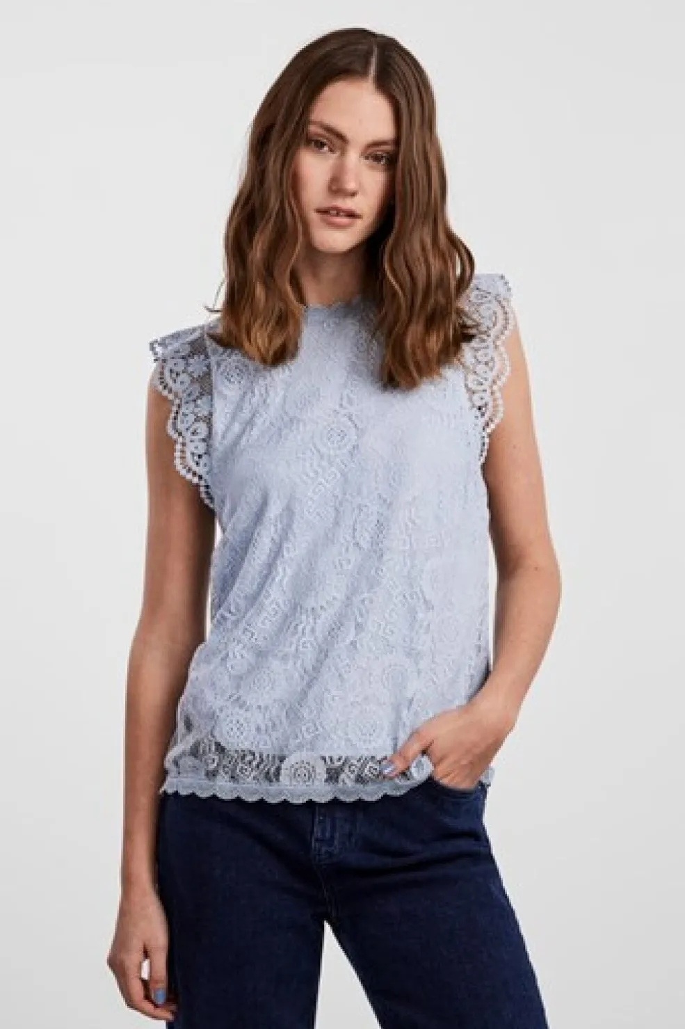 Pieces Pcolline Sl Lace Top< T-Shirts & Toppe