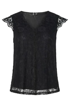 Pcolline Sl Lace V-Neck Top 17154614*Pieces New