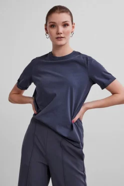 Pieces Pcria Ss Fold Up Solid Tee< T-Shirts & Toppe