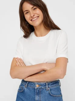 Pieces PcRia SS Fold Up Tee< T-Shirts & Toppe