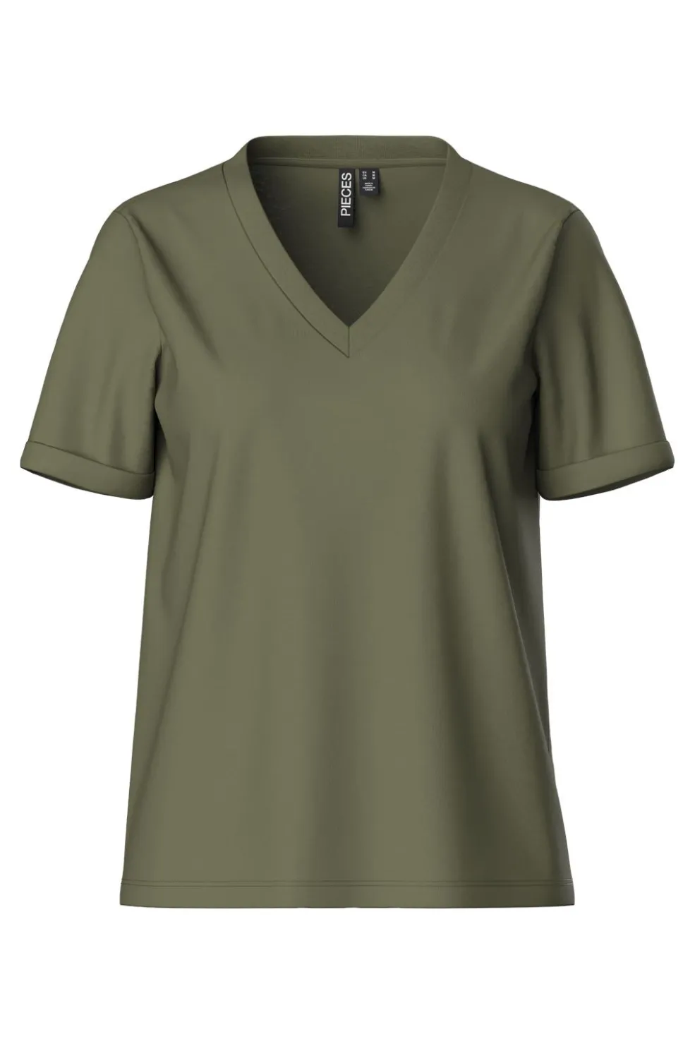 Pcria Ss V-Neck Solid Tee*Pieces Discount