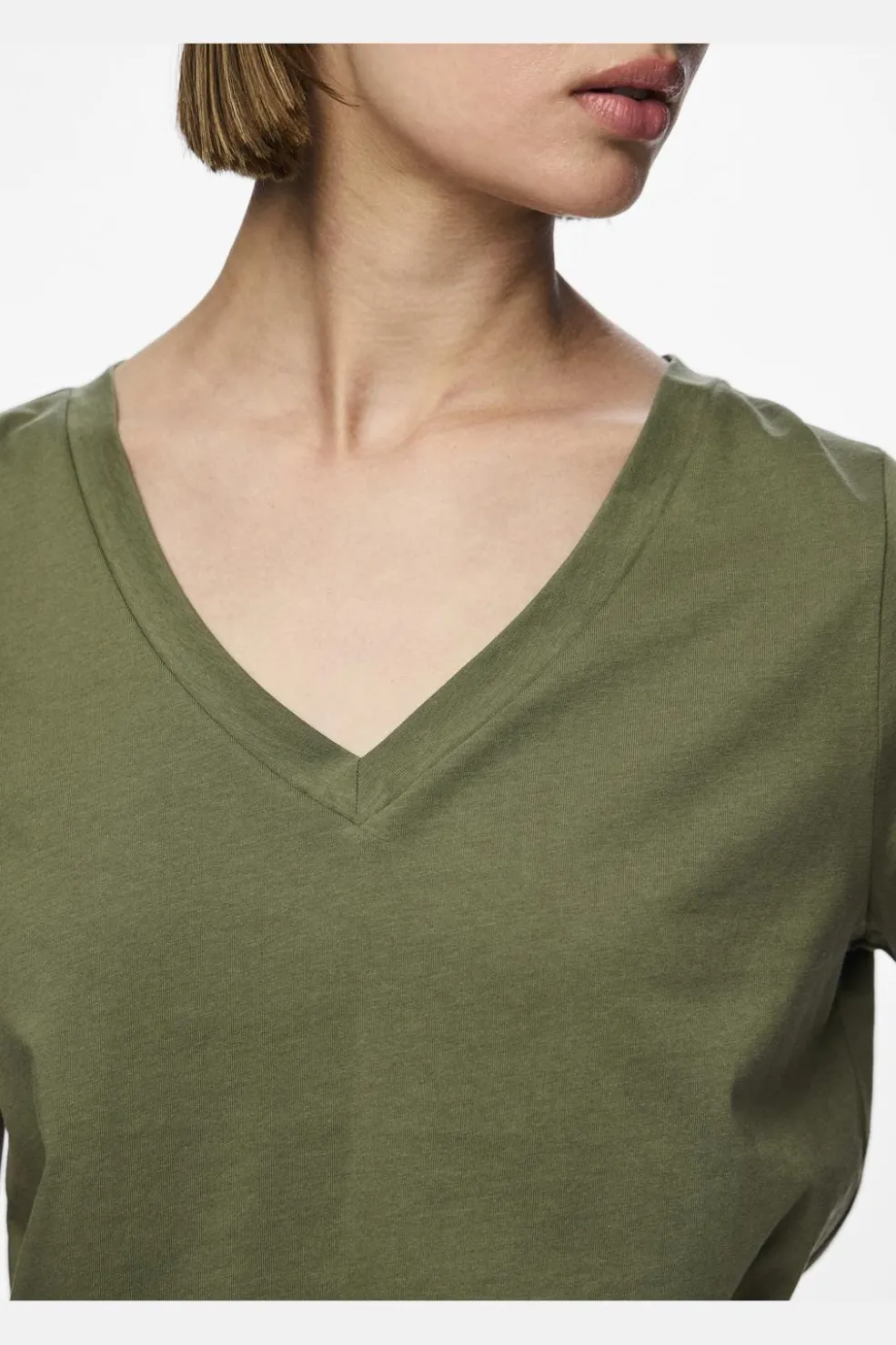 Pcria Ss V-Neck Solid Tee*Pieces Discount