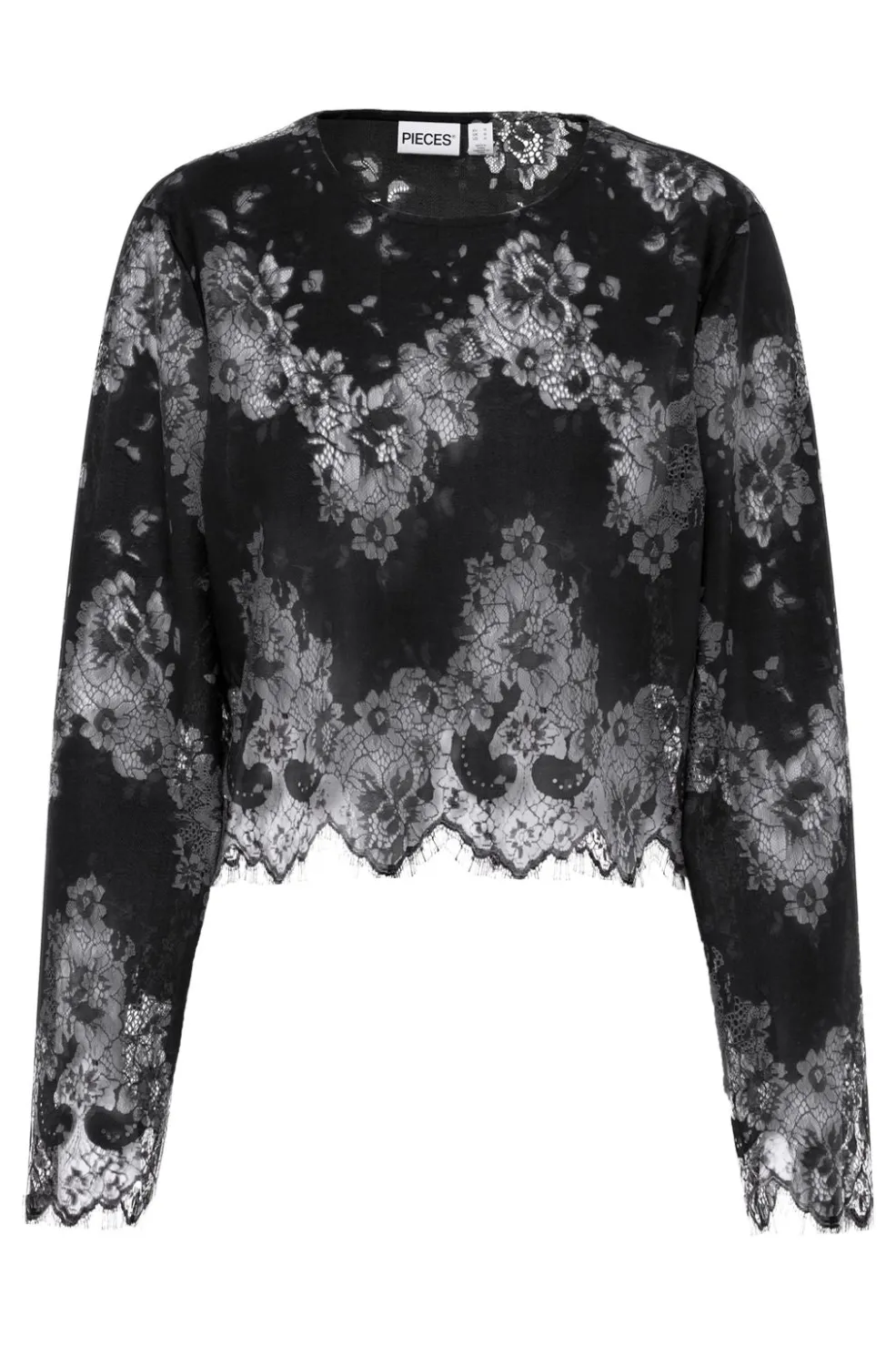 Pieces Pcrinne Ls Lace Top Kca< Bluser & Skjorter