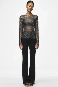 Pieces Pcrissi Ls Sequins Top< T-Shirts & Toppe