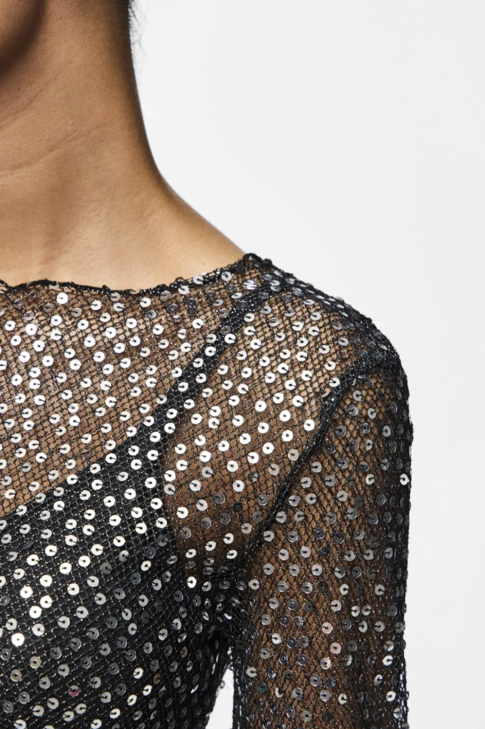 Pieces Pcrissi Ls Sequins Top< T-Shirts & Toppe