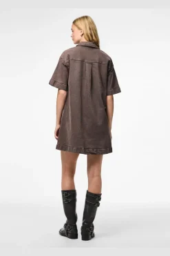 Pieces Pcselma 3/4 Zip Denim Dress Fsy< Kjoler