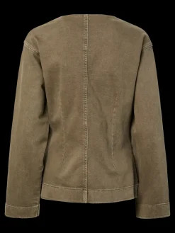 Pcsilke Ls Col Denim Shirt*Pieces Discount