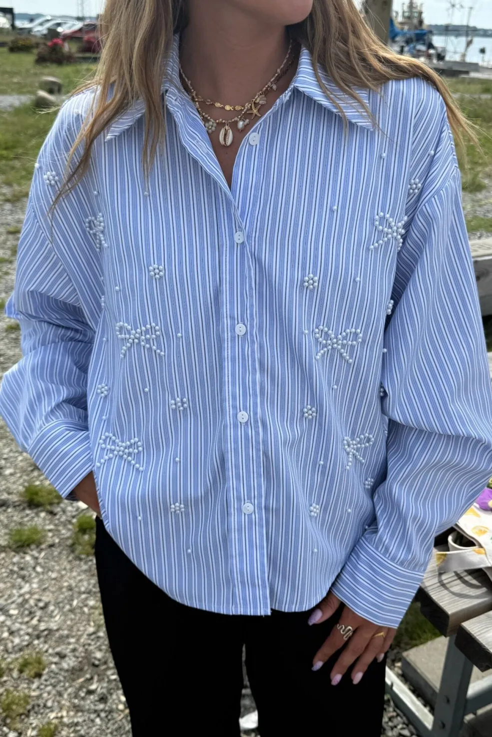 Pearl Bow Shirt 160786C*Dear Molly Discount