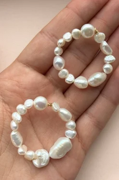 Mellow Moon Pearl Circle< Øreringe