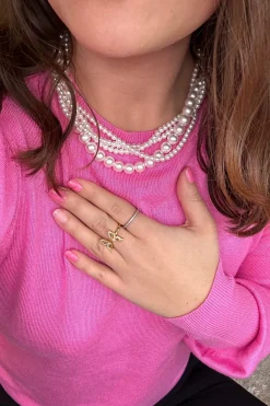 Mellow Moon Pearl On Pleal Necklace< Halskæder