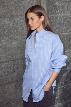 Haute L'Amitié Pocket Stripe Shirt HL10259< Bluser & Skjorter|Ammevenligt Tøj