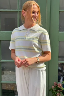 Polo Stripe Knit Blouse AV5060*A-View Discount