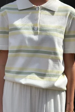 Polo Stripe Knit Blouse AV5060*A-View Discount