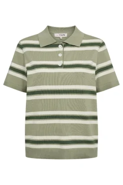 A-View Polo Stripe Knit Blouse AV5060< Bluser & Skjorter
