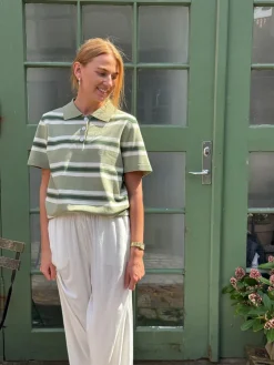 A-View Polo Stripe Knit Blouse AV5060< Bluser & Skjorter