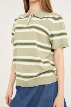 A-View Polo Stripe Knit Blouse AV5060< Bluser & Skjorter
