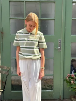 A-View Polo Stripe Knit Blouse AV5060< Bluser & Skjorter