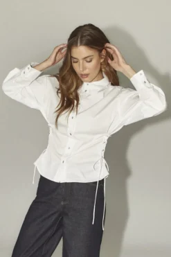 Poppycc Eyelet Tie Shirt 35180*Co´Couture Online