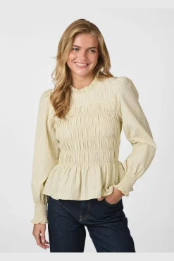 Possa Crepe Stripe Blouse 166413*Neo Noir