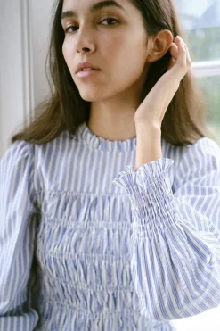 Neo Noir Possa Stripe Smock Blouse 164667< Bluser & Skjorter