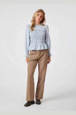 Neo Noir Possa Stripe Smock Blouse 164667< Bluser & Skjorter