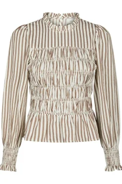 Possa Twin Stripe Smock Blouse 165011*Neo Noir
