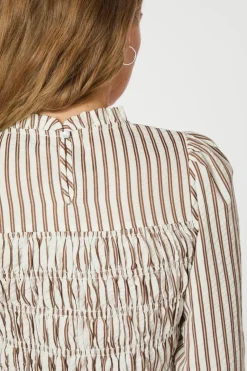 Possa Twin Stripe Smock Blouse 165011*Neo Noir