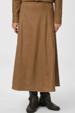 Raya Faux Suede Skirt 166255*Neo Noir Clearance