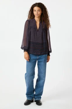 Rhia Border Pattern Blouse 163994*Neo Noir New