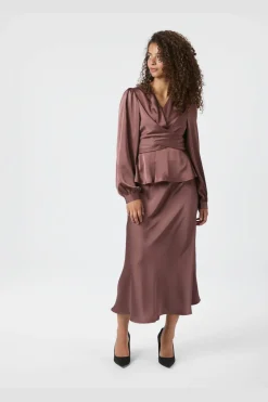 Neo Noir Rista Heavy Sateen Blouse 164803< Sæt 🛍️|Bluser & Skjorter