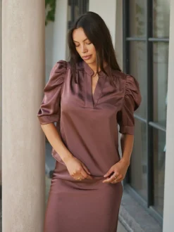 Neo Noir Roella Heavy Sateen Blouse 162590< Sæt 🛍️|Bluser & Skjorter