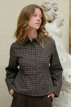 Rosa Mini Check Shirt 167089*Neo Noir New