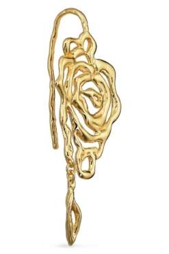 Jane Kønig Rose Earring with leaf drop< Øreringe